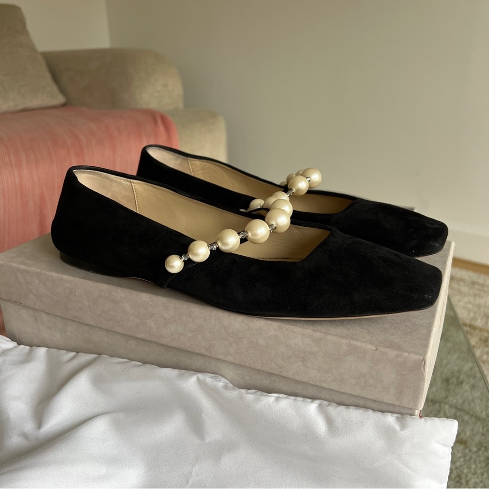 Black Jimmy Choo Ade Flats Size 40.5